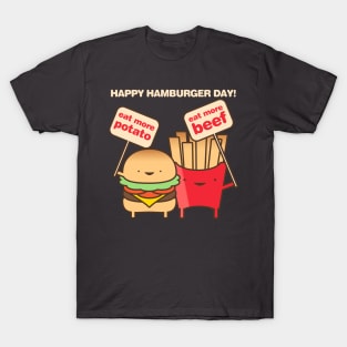 Hamburger Day Funny Burger And Fries T-Shirt